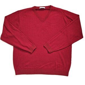 Turnbury Extra fine Merino Wool Red Sweater Size XL